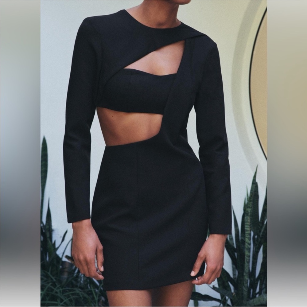 Zara Black Cut-Out Mini Dress Size Small